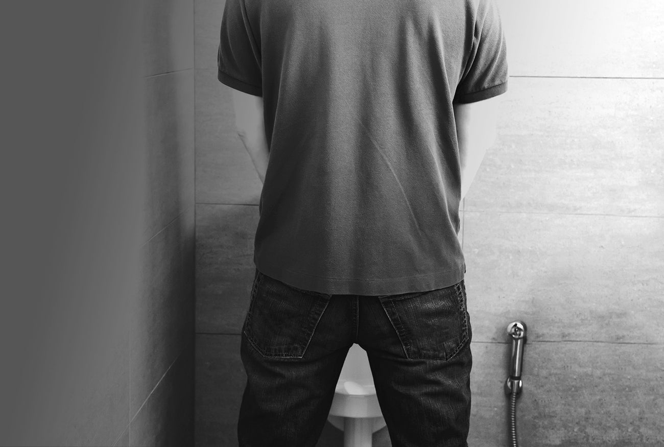 Person that is urinating using Stand to Pee